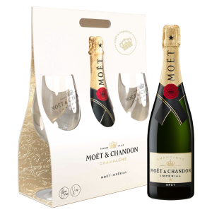 MOET & CHANDON IMPERIAL BRUT WITH 2 GLASSES (BOX SET) CHAMPAGNE NV 750ml